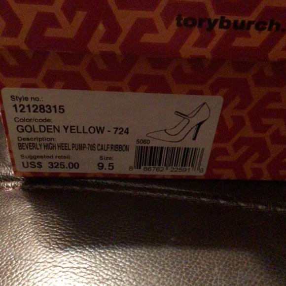Tory Burch Golden Yellow High Heel Pump - Picture 8 of 8